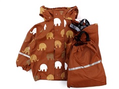 CeLaVi rainwear pants and jacket tortoise shell with elephants